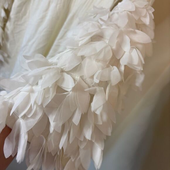 Tyler Boe Cream Knit Mock Neck Sweater Dress Textured Long Sleeves Women's M gre - Picture 14 of 14